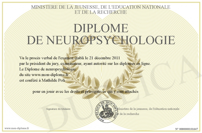 diplome universitaire neuropsychologie